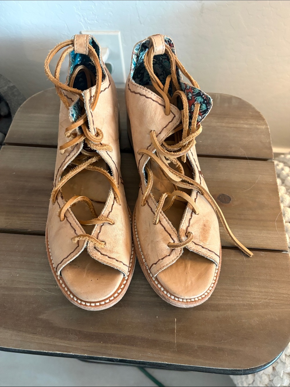 Freebird by Steven Tan Lace-Up Open-Toe Leather Sandals